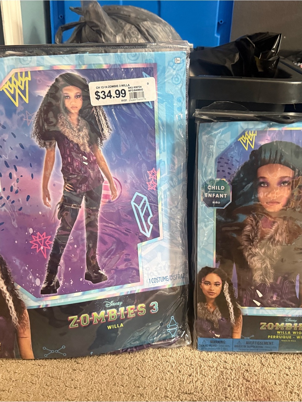 Disney Willa Costume in Purple and Black with Faux Fur Trim